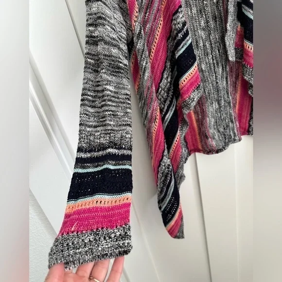 Say What? Vibrant Open Front Sweater Cardigan - Size Medium, EUC, fun vibrant - Picture 2 of 7